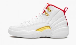 Nike Air Jordan 12 GS 'FIBA' Schoenen Kinderen Wit Rood Metal Nederland | 840193-KVT