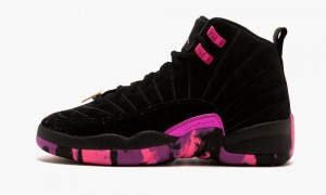 Nike Air Jordan 12 Retro DB BG Schoenen Kinderen Zwart Roze Paars Nederland | 512340-QJA