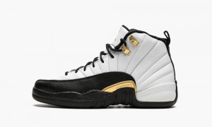 Nike Air Jordan 12 Retro GS 'Royalty Taxi' Schoenen Kinderen Wit Zwart Metal Goud Nederland | 430926-FPD
