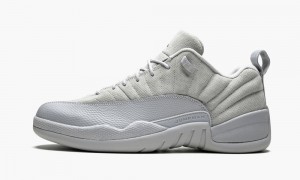 Nike Air Jordan 12 Retro Low Schoenen Heren Grijs Donkerblauw Nederland | 402576-BSN