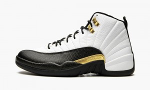Nike Air Jordan 12 Retro 'Royalty Taxi' Schoenen Heren Wit Zwart Metal Goud Nederland | 412876-ELO