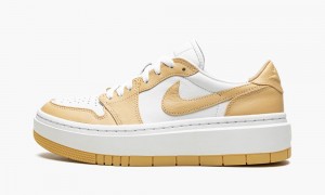 Nike Air Jordan 1 ELEVATE LOW 'White / Tan' Schoenen Dames Wit Geel Nederland | 571628-CHI