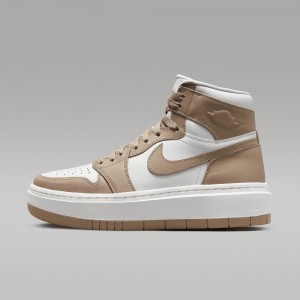 Nike Air Jordan 1 Elevate High Schoenen Dames Khaki Wit Nederland | 569280-YZB