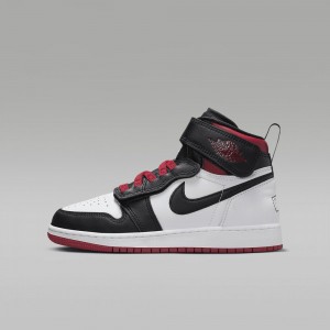 Nike Air Jordan 1 Hi FlyEase Schoenen Kinderen Wit Rood Zwart Nederland | 948326-NSD