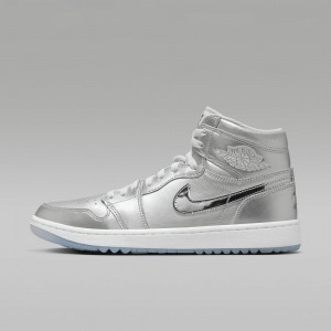 Nike Air Jordan 1 High G NRG Schoenen Heren Metal Zilver Wit Nederland | 649250-AGB