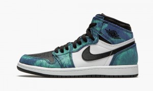 Nike Air Jordan 1 High OG PS 'Tie-Dye' Schoenen Kinderen Wit Zwart Groen Nederland | 480593-BKO