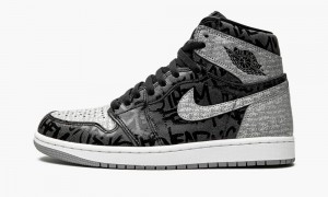 Nike Air Jordan 1 High OG 'Rebellionaire' Schoenen Heren Zwart Wit Grijs Nederland | 137590-AIN