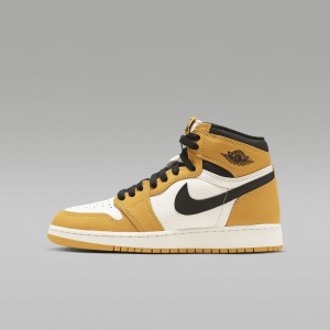 Nike Air Jordan 1 High OG Schoenen Kinderen Geel Wit Nederland | 190678-AMD