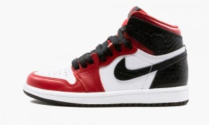 Nike Air Jordan 1 High Retro PS 'Satin Snake' Schoenen Kinderen Rood Wit Zwart Nederland | 487309-BVT