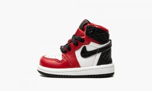 Nike Air Jordan 1 High Retro TD 'Satin Snake' Schoenen Kinderen Rood Wit Zwart Nederland | 031654-NDX