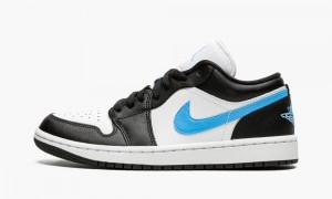 Nike Air Jordan 1 Low 'Black / University Blue' Schoenen Dames Zwart Blauw Wit Nederland | 162489-XPK