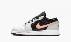 Nike Air Jordan 1 Low 'Black grey pink' Schoenen Kinderen Zwart Koraal Grijs Nederland | 975461-YJH