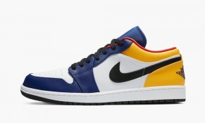Nike Air Jordan 1 Low 'Deep Royal / Yellow' Schoenen Heren Wit Donkerblauw Geel Nederland | 753826-EUM
