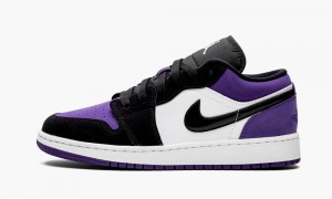 Nike Air Jordan 1 Low (GS) 'Court Purple' Schoenen Kinderen Wit Zwart Paars Nederland | 621980-WIL