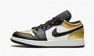 Nike Air Jordan 1 Low (GS) 'Gold Neus' Schoenen Kinderen Metal Goud Zwart Wit Nederland | 158960-IGF