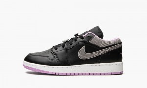 Nike Air Jordan 1 Low GS 'Houndstooth' Schoenen Kinderen Zwart Wit Paars Nederland | 275308-LQP