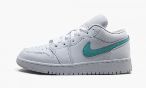 Nike Air Jordan 1 Low (GS) 'Multicolor Swoosh' Schoenen Kinderen Wit Gekleurd Lichtturquoise Nederland | 914027-TWF