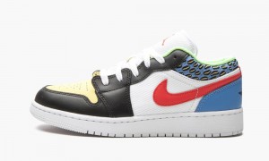 Nike Air Jordan 1 Low GS 'White Mesh / Multicolor' Schoenen Kinderen Zwart Rood Wit Nederland | 802637-HAJ