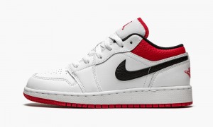 Nike Air Jordan 1 Low GS 'White / Gym Red' Schoenen Kinderen Wit Rood Zwart Nederland | 074892-DOQ