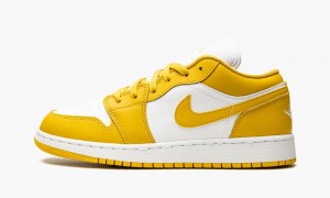 Nike Air Jordan 1 Low GS 'White / Pollen' Schoenen Kinderen Geel Wit Mosterdgeel Nederland | 863795-QIX