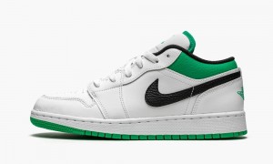 Nike Air Jordan 1 Low GS 'White / Stadium Green' Schoenen Kinderen Wit Groen Zwart Nederland | 215690-AOX
