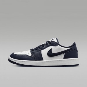 Nike Air Jordan 1 Low G Schoenen Heren Wit Donkerblauw Zwart Nederland | 697310-RGF