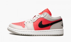 Nike Air Jordan 1 Low 'Light Iron Ore / Siren Red' Schoenen Dames Zwart Rood Nederland | 561479-RMO