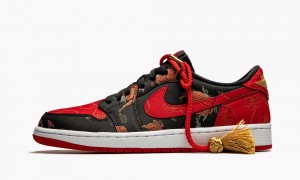 Nike Air Jordan 1 Low OG 'Chinese New Year 2021' Schoenen Heren Zwart Rood Metal Nederland | 945361-QMX