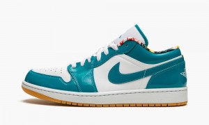 Nike Air Jordan 1 Low SE 'Barcelona' Schoenen Heren Turquoise Wit Nederland | 210457-OVP
