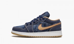 Nike Air Jordan 1 Low SE GS 'Denim' Schoenen Kinderen Donkerblauw Nederland | 750681-STR