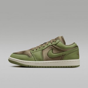 Nike Air Jordan 1 Low SE Schoenen Dames Bruin Blauw Lichtolijfgroen Nederland | 081796-DTQ