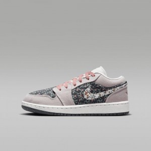 Nike Air Jordan 1 Low SE Schoenen Kinderen Bloemen Wit Roze Nederland | 843501-UOH