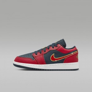Nike Air Jordan 1 Low SE Schoenen Kinderen Rood Zwart Nederland | 703295-CJY