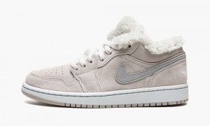 Nike Air Jordan 1 Low SE 'Sherpa Fleece' Schoenen Dames Grijs Wit Nederland | 620547-HRI