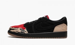 Nike Air Jordan 1 Low SP 'SoleFly - Carnivore' Schoenen Heren Zwart Beige Rood Nederland | 423790-ZGX
