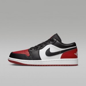 Nike Air Jordan 1 Low Schoenen Dames Zwart Rood Wit Nederland | 097842-WFS