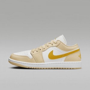 Nike Air Jordan 1 Low Schoenen Heren Lichtgeel Wit Geel Nederland | 469205-EZF