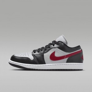Nike Air Jordan 1 Low Schoenen Heren Wit Zwart Rood Nederland | 481025-EZQ