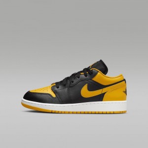 Nike Air Jordan 1 Low Schoenen Kinderen Geel Zwart Nederland | 653012-PAW