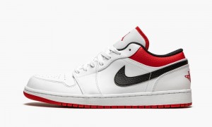 Nike Air Jordan 1 Low 'White / Gym Red' Schoenen Heren Wit Rood Zwart Nederland | 019627-YLJ