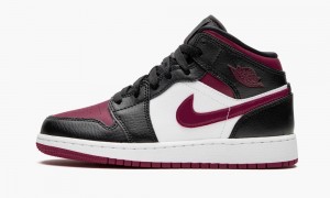 Nike Air Jordan 1 MID (GS) 'Bred Neus' Schoenen Kinderen Zwart Rood Wit Nederland | 534892-EXC