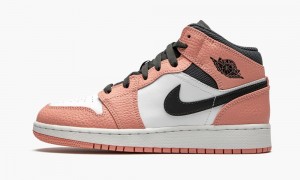 Nike Air Jordan 1 MID GS 'Pink Quartz' Schoenen Kinderen Roze Grijs Nederland | 690851-AGN