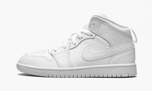 Nike Air Jordan 1 MID PS 'Triple White' Schoenen Kinderen Wit Nederland | 548961-SAH
