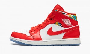 Nike Air Jordan 1 MID SE 'Barcelona Trui' Schoenen Heren Rood Wit Nederland | 704869-VPM