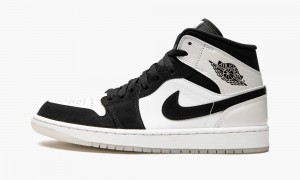 Nike Air Jordan 1 MID SE 'Diamond' Schoenen Heren Wit Zwart Nederland | 128769-TOV