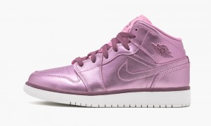 Nike Air Jordan 1 MID SE GS 'Pink Rise' Schoenen Kinderen Roze Wit Rood Nederland | 507864-MEH