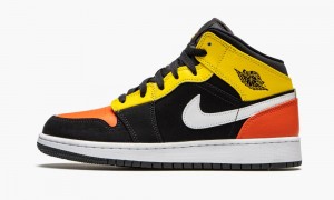 Nike Air Jordan 1 MID SE (GS) Schoenen Kinderen Zwart Oranje Nederland | 254917-GFR