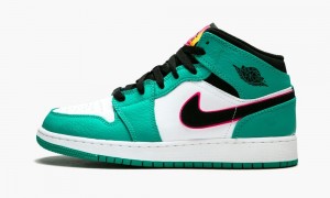 Nike Air Jordan 1 MID SE (GS) Schoenen Kinderen Groen Zwart Roze Nederland | 593786-AXD