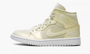 Nike Air Jordan 1 MID SE 'Lemon Yellow' Schoenen Dames Khaki Wit Geel Nederland | 415290-QGU