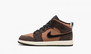 Nike Air Jordan 1 MID SE (PS) 'Dark Chocolate' Schoenen Kinderen Donkerchocola Bruin Nederland | 762894-CZM